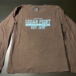 Cedar Point Brown/Blue Long Sleeve Shirt Size Small "Coaster Capitol"